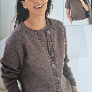 Easy DK Knitting Pattern Cardigan and Short Sleeve Jumper