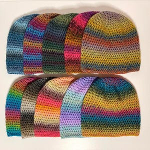 Crochet Colorful Ombre Beanies