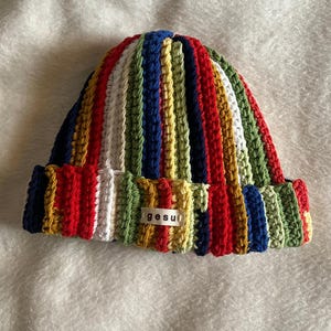 Handmade Crochet Colorful Beanie, Handmade Winter Hat, Winter Accessories, Handmade Colorful Hat, Multicolor Beanie, Handknit Beanie