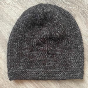 Hat - Dark Grey, Hand Knit, Sheep Wool, Child or Adult ~ Hand Wash, Lay Flat to Dry ~ Beanie, Skull Cap, Winter, Accessory